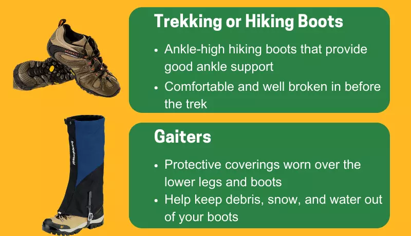 trekking-boots-and-gaiters-for-trekking